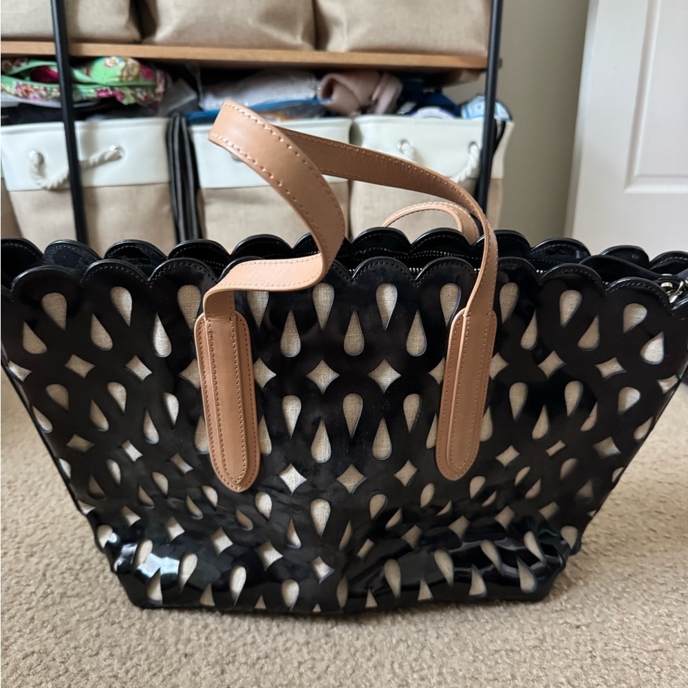 Sondra Roberts Black and Tan Women's Tote Bag